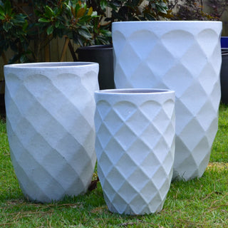 Diamond Planter- White