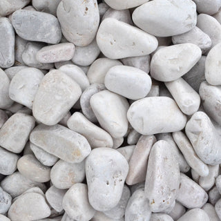 White Mexican Beach Pebbles, 1 1/2" (Per lb)