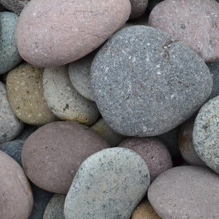 Flat Rainbow Mexican Beach Pebbles, 2-4" (Per lb)