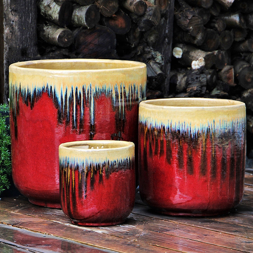 Red & Gold Glazed Pottery – Panhandle Palm & Rock