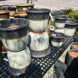 Flora Bell Planter - Green Drip
