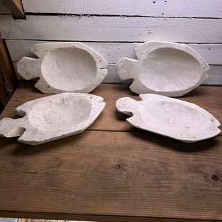 White Fish Wood Bowl